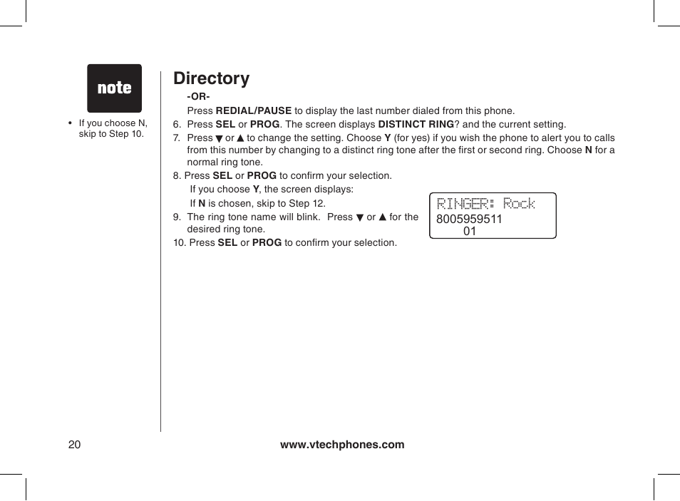 Directory | VTech 2338 User Manual | Page 21 / 45