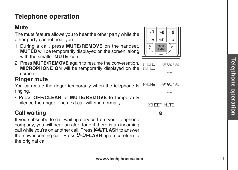 Telephone operation | VTech LS6126-5 User Manual | Page 14 / 73