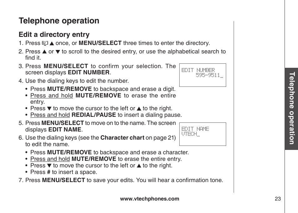 Telephone operation | VTech LS6126-5 User Manual | Page 26 / 73