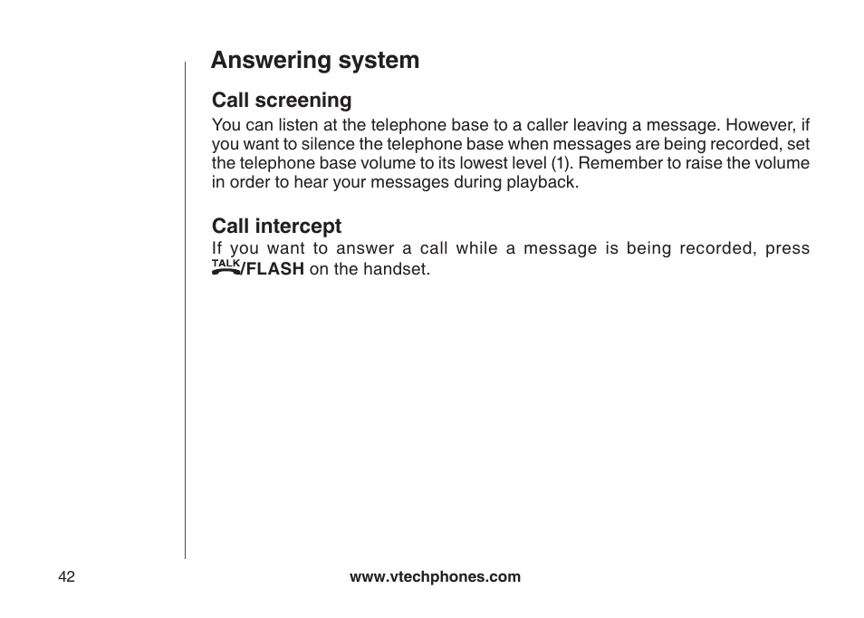 Answering system | VTech LS6126-5 User Manual | Page 45 / 73