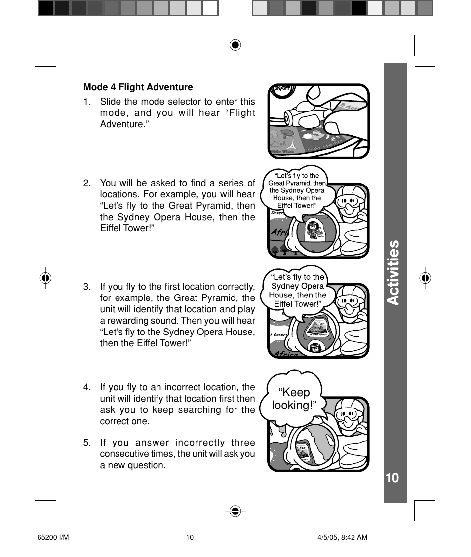 Activities | VTech Fly & Learn Globe User Manual | Page 11 / 14