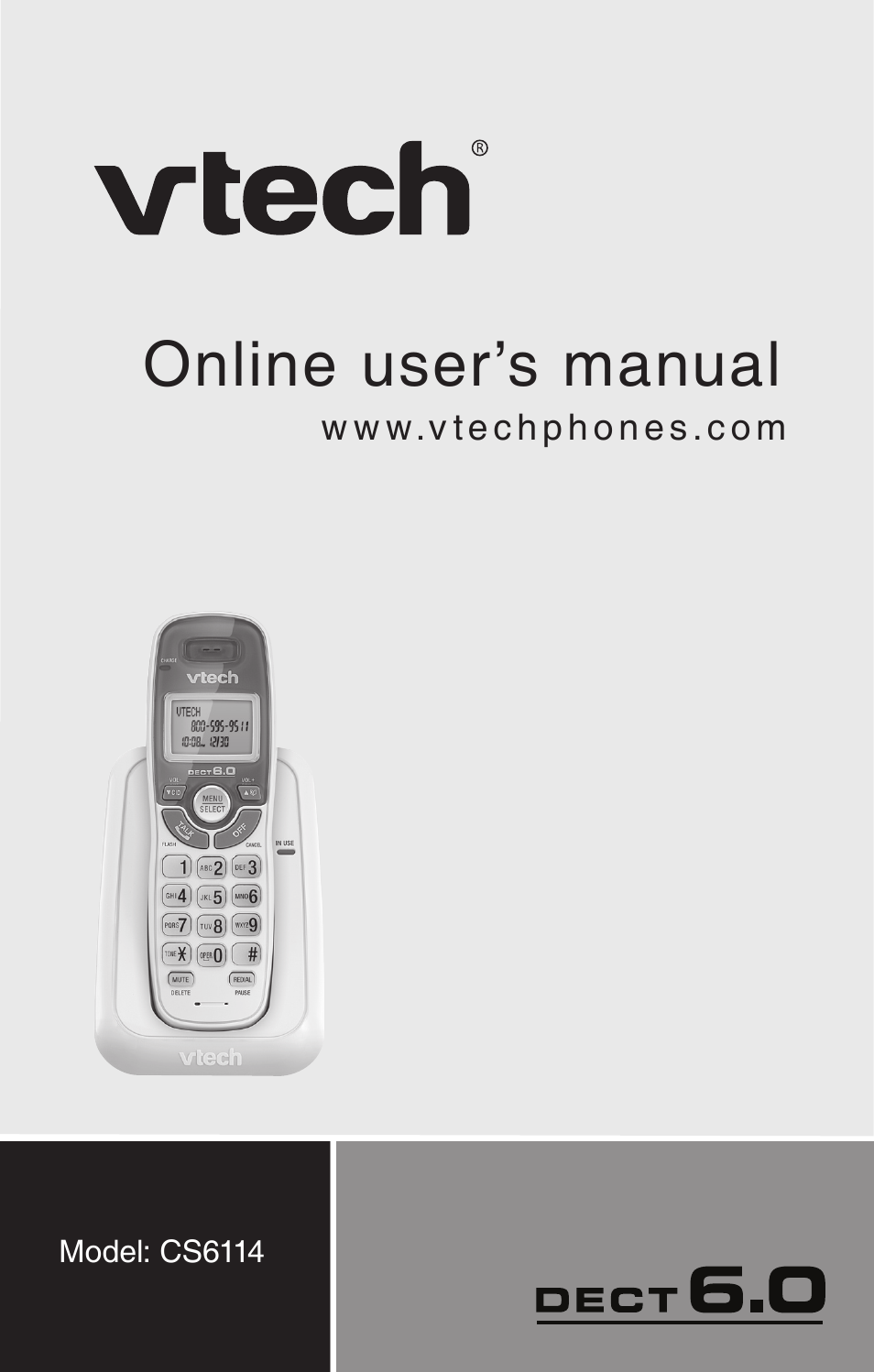 VTech DECT 6.0 CS6114 User Manual | 43 pages