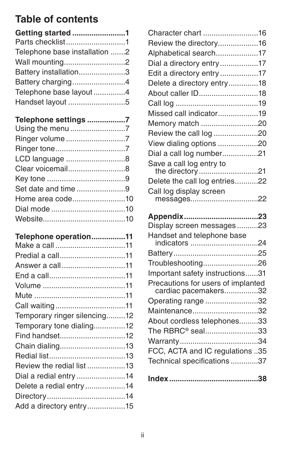 VTech DECT 6.0 CS6114 User Manual | Page 3 / 43