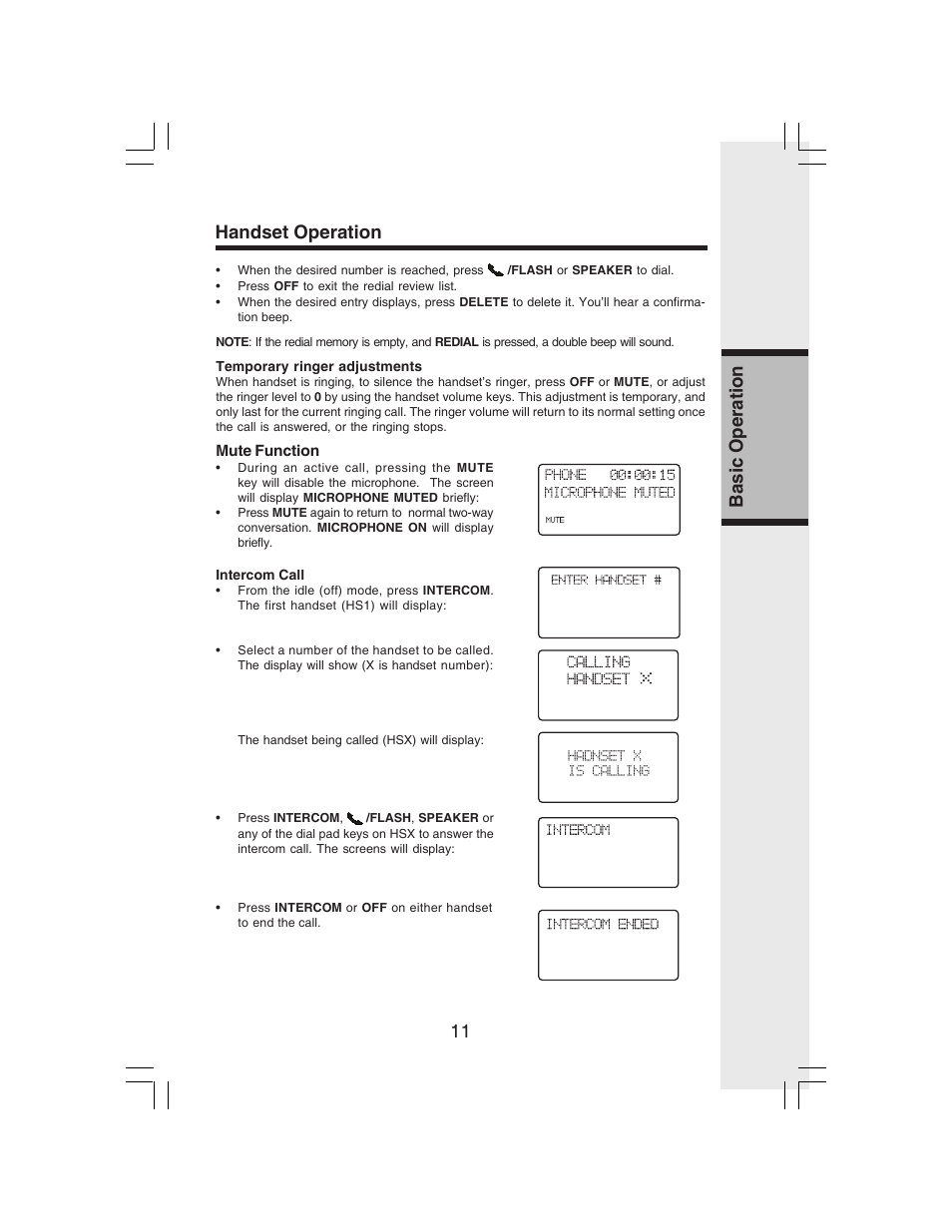 11 basic operation handset operation | VTech i 6773 User Manual | Page 14 / 45