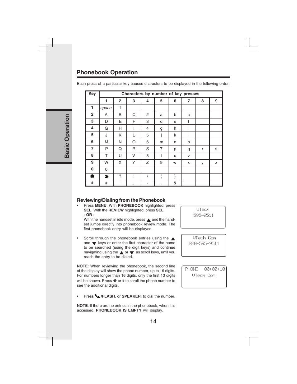 14 basic operation phonebook operation | VTech i 6773 User Manual | Page 17 / 45