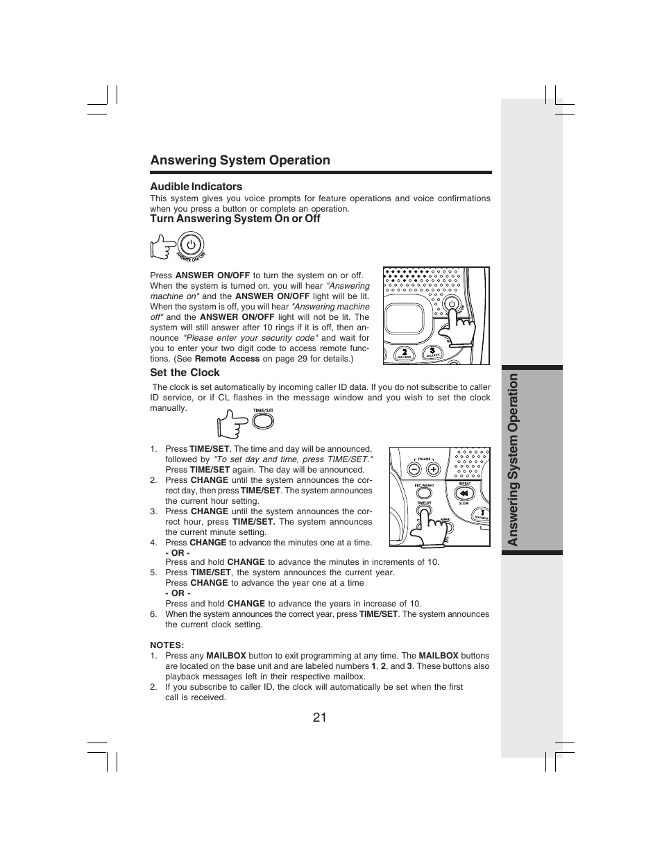 21 answering system operation, Answering system operation | VTech i 6773 User Manual | Page 24 / 45