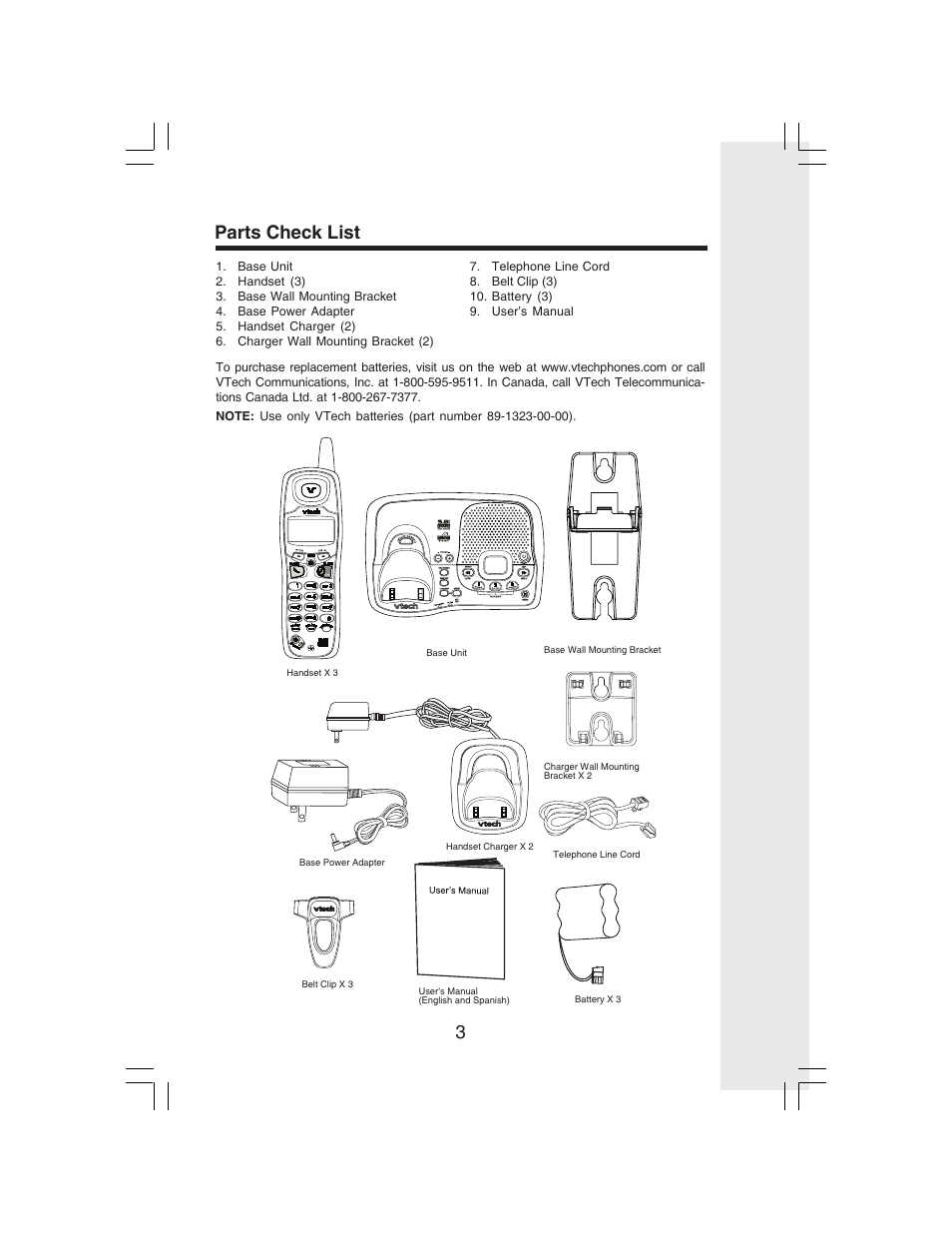 3parts check list | VTech i 6773 User Manual | Page 6 / 45