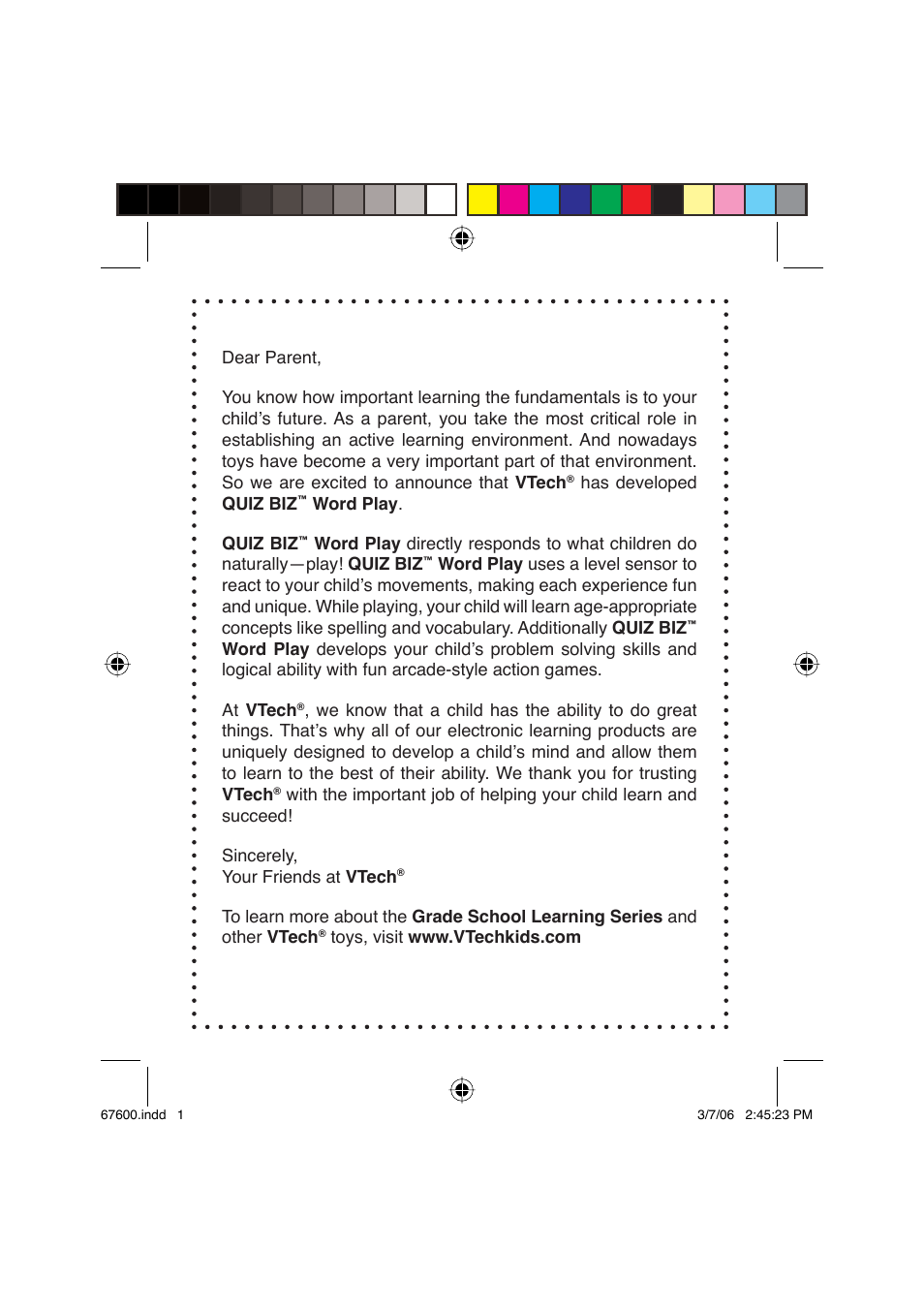 VTech QUIZ BIZ User Manual | Page 2 / 12