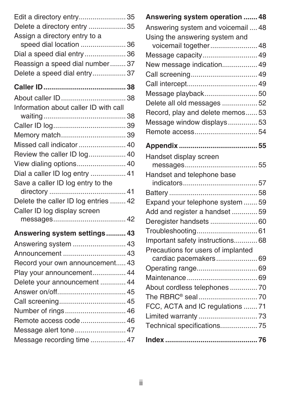 VTech LS6426-3 User Manual | Page 4 / 82