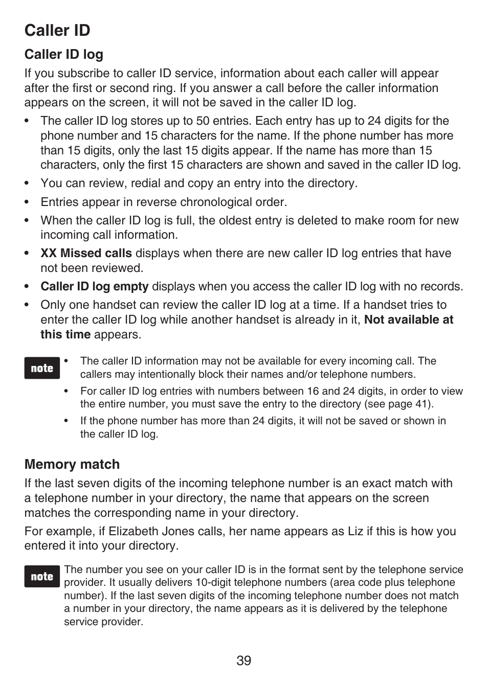 Reviewing the call history, Display dial, Deleting call history records | Caller id log memory match, Caller id | VTech LS6426-3 User Manual | Page 43 / 82