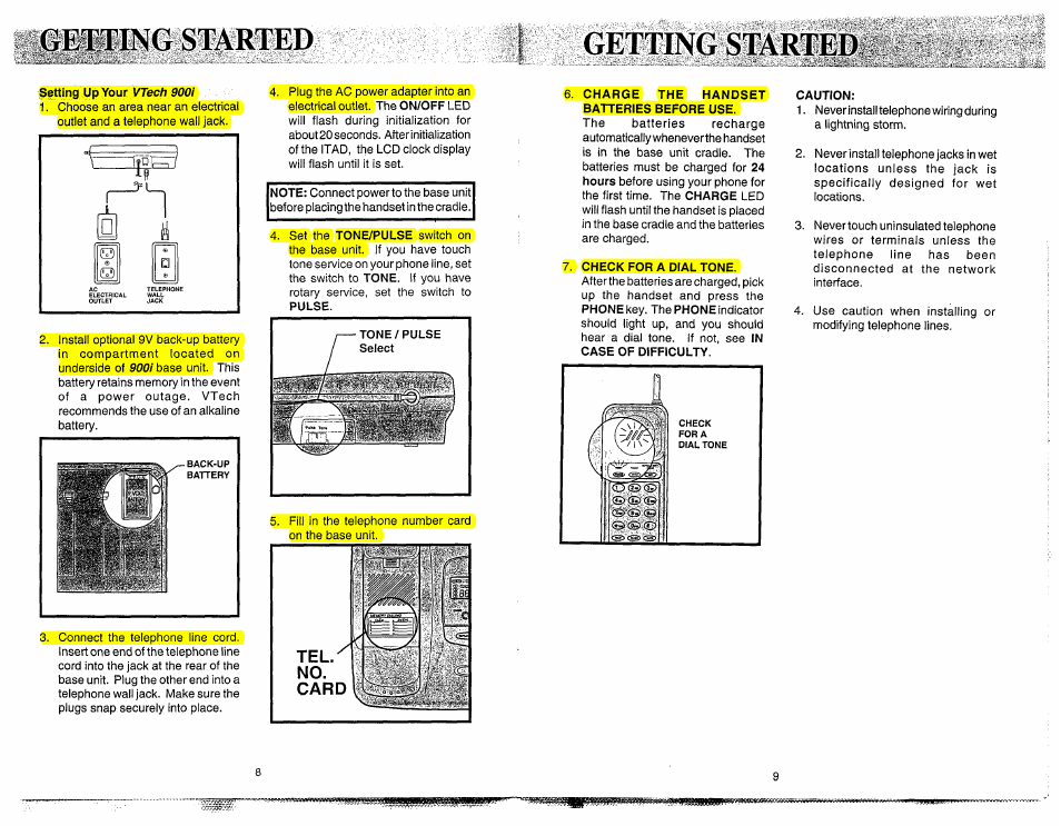 Geotng started, Getting started, Geotng started getting started | VTech 900I User Manual | Page 6 / 24