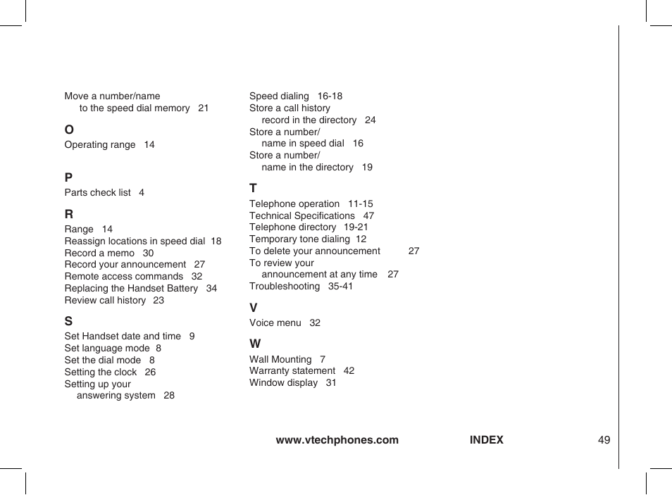 VTech ia5877 User Manual | Page 50 / 51