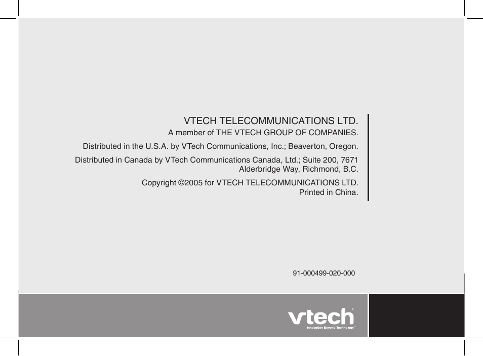 Vtech telecommunications ltd | VTech ia5877 User Manual | Page 51 / 51