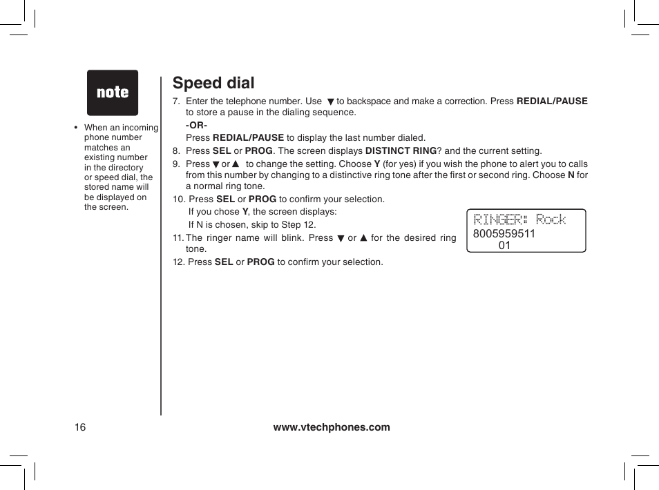 Speed dial | VTech gz2338 User Manual | Page 16 / 44