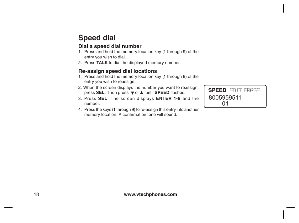 Speed dial | VTech gz2338 User Manual | Page 18 / 44