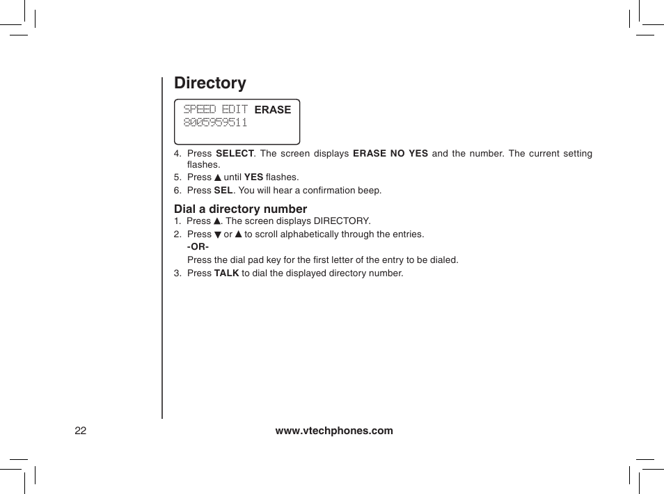 Directory | VTech gz2338 User Manual | Page 22 / 44