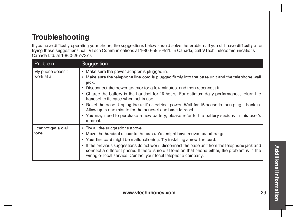 Troubleshooting | VTech gz2338 User Manual | Page 29 / 44