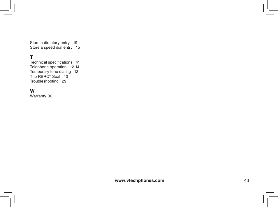 VTech gz2338 User Manual | Page 43 / 44