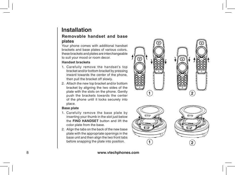 Installation | VTech gz2338 User Manual | Page 8 / 44