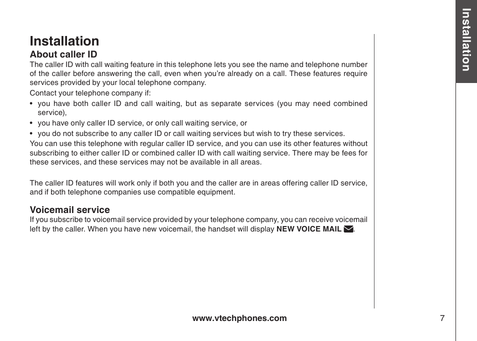 Installation | VTech I6778 User Manual | Page 10 / 60