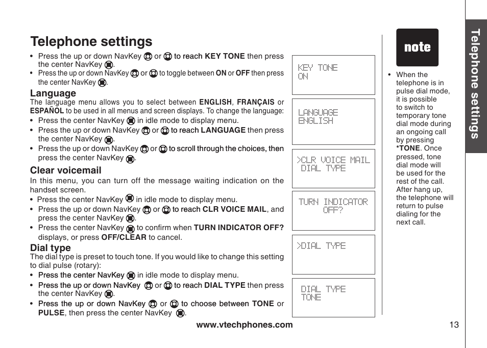 Telephone settings, Te le ph on e s ett in gs, Bas ic o pe ra tio n | VTech I6778 User Manual | Page 16 / 60