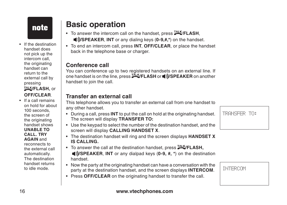 Basic operation | VTech I6778 User Manual | Page 19 / 60