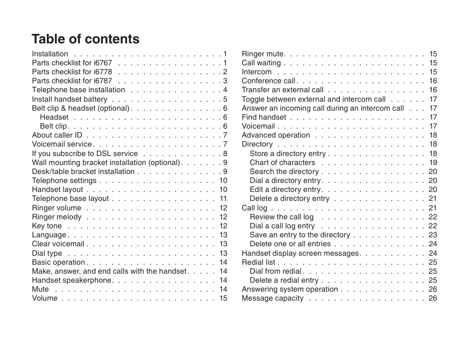 VTech I6778 User Manual | Page 2 / 60