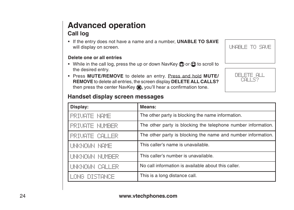 Advanced operation | VTech I6778 User Manual | Page 27 / 60