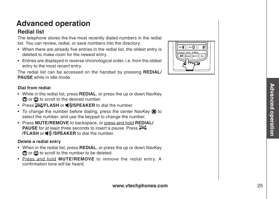 Advanced operation | VTech I6778 User Manual | Page 28 / 60