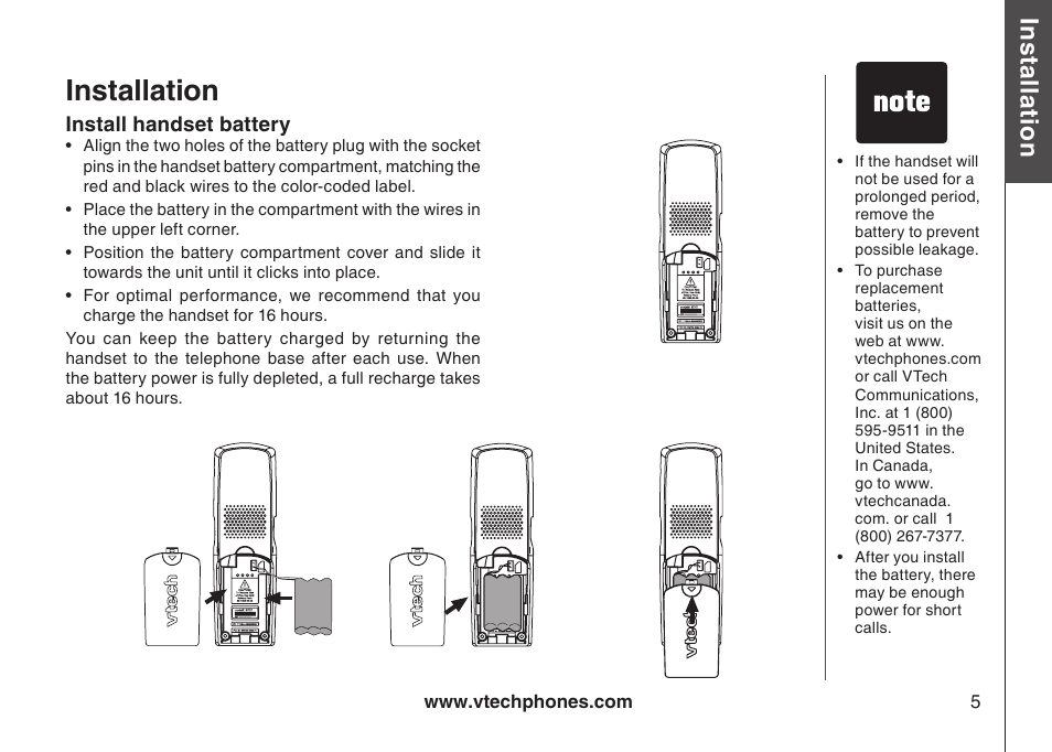 Installation, Bas ic o pe ra tio n | VTech I6778 User Manual | Page 8 / 60