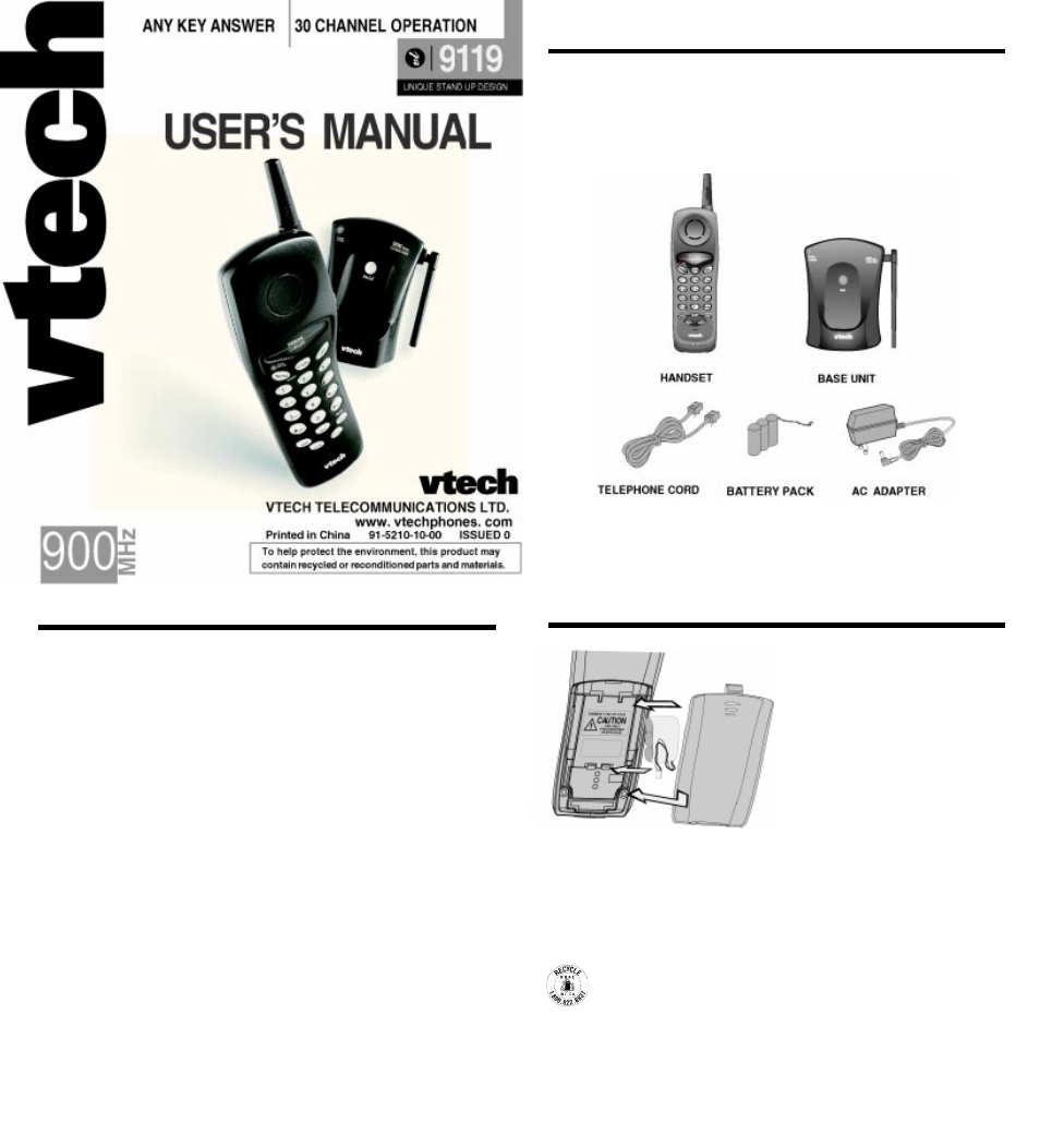 VTech 9119 User Manual | 4 pages