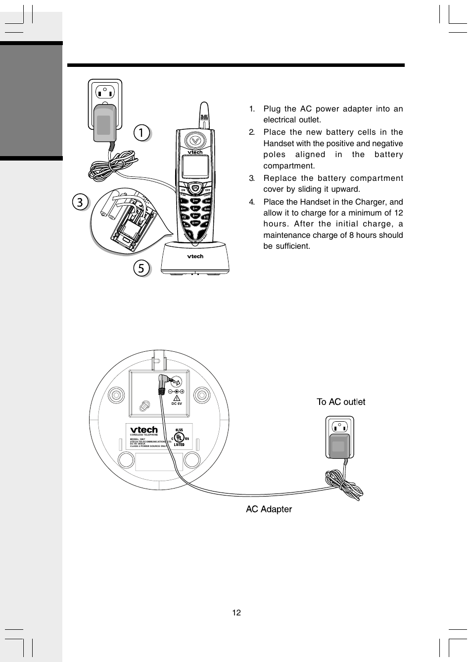 Installation and registration of accessory handset, Getting s tarted | VTech i 5803 User Manual | Page 12 / 56