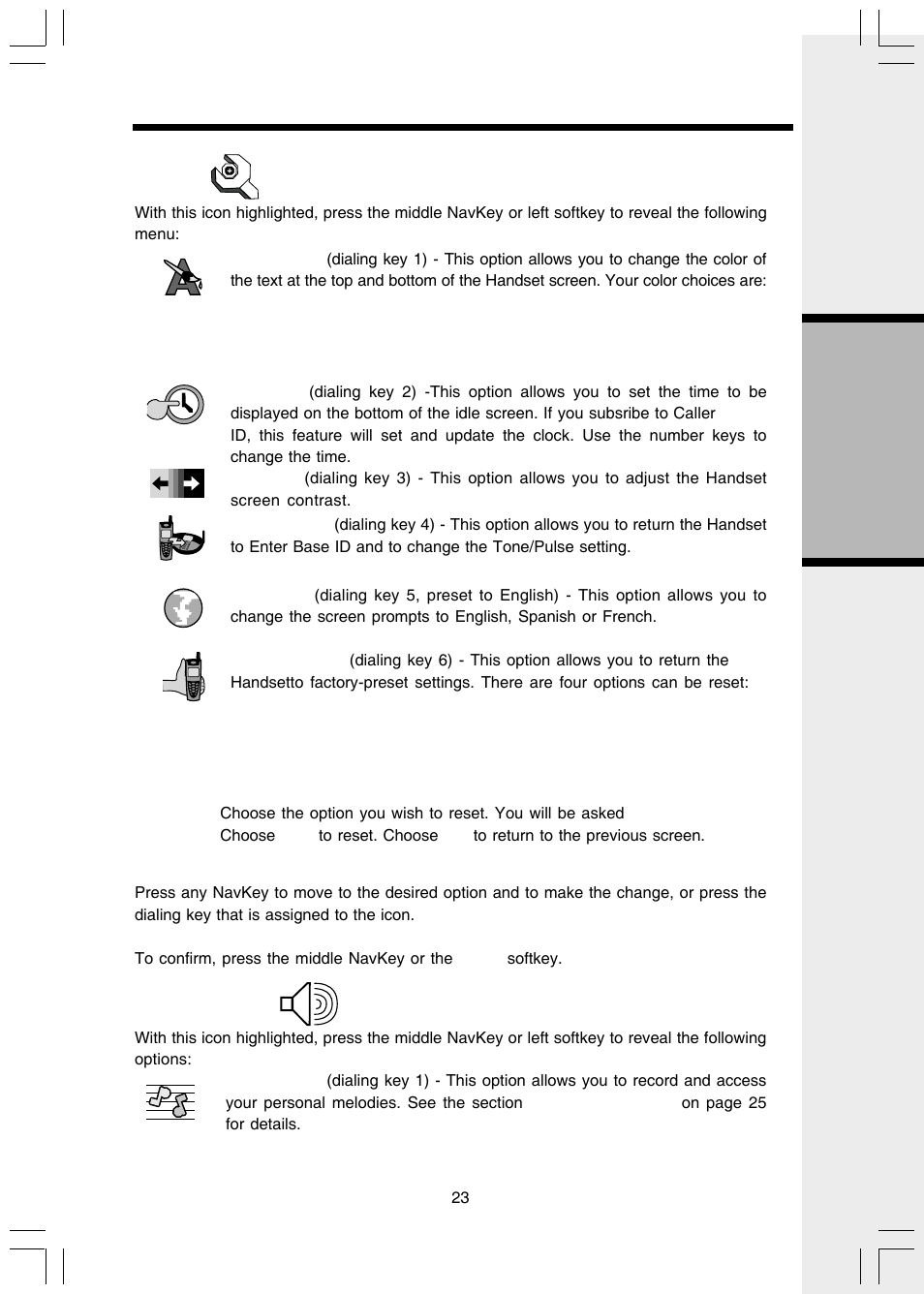 Handset menu, Basic operation | VTech i 5803 User Manual | Page 23 / 56