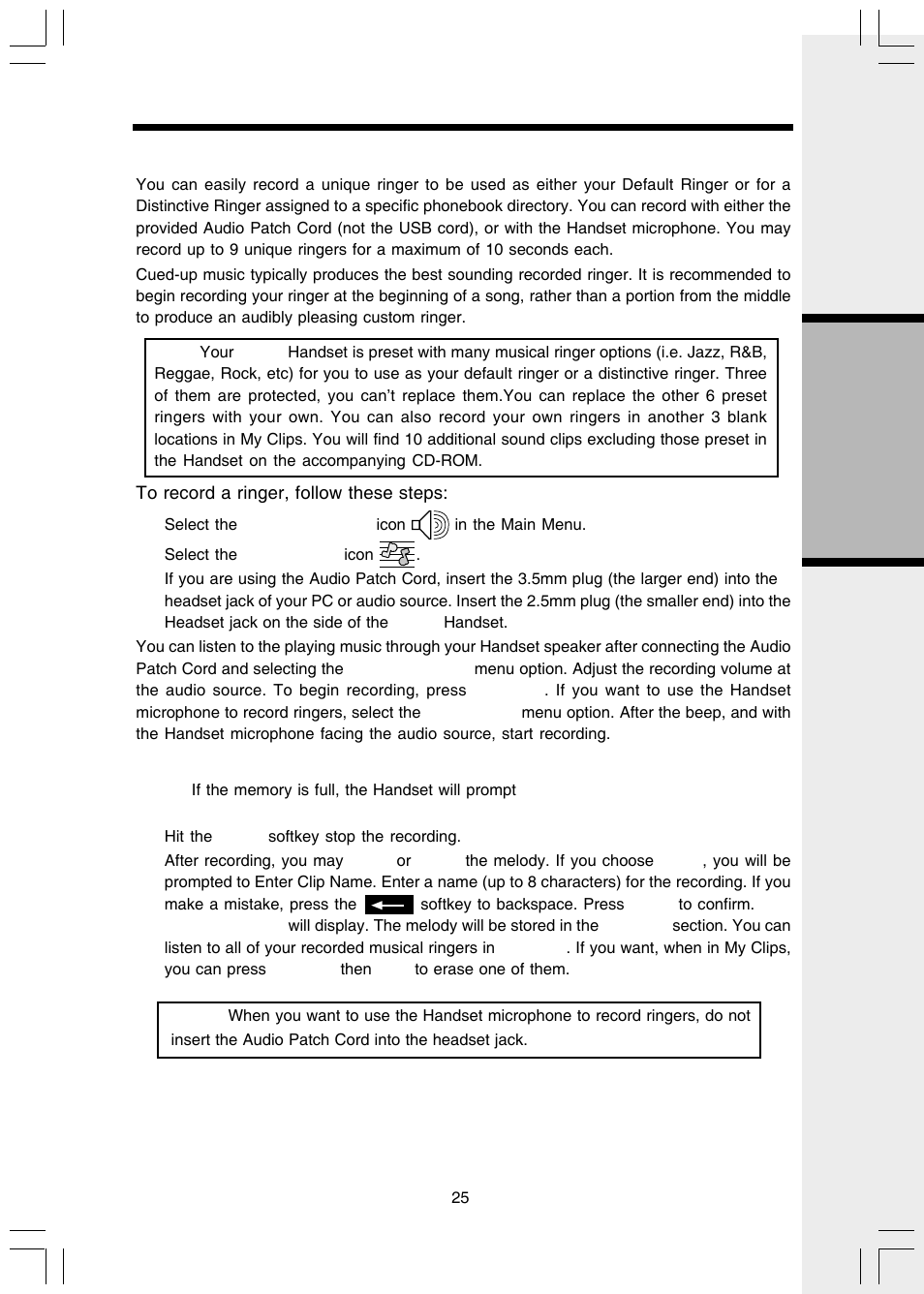 Recordable ringer, Basic operation | VTech i 5803 User Manual | Page 25 / 56