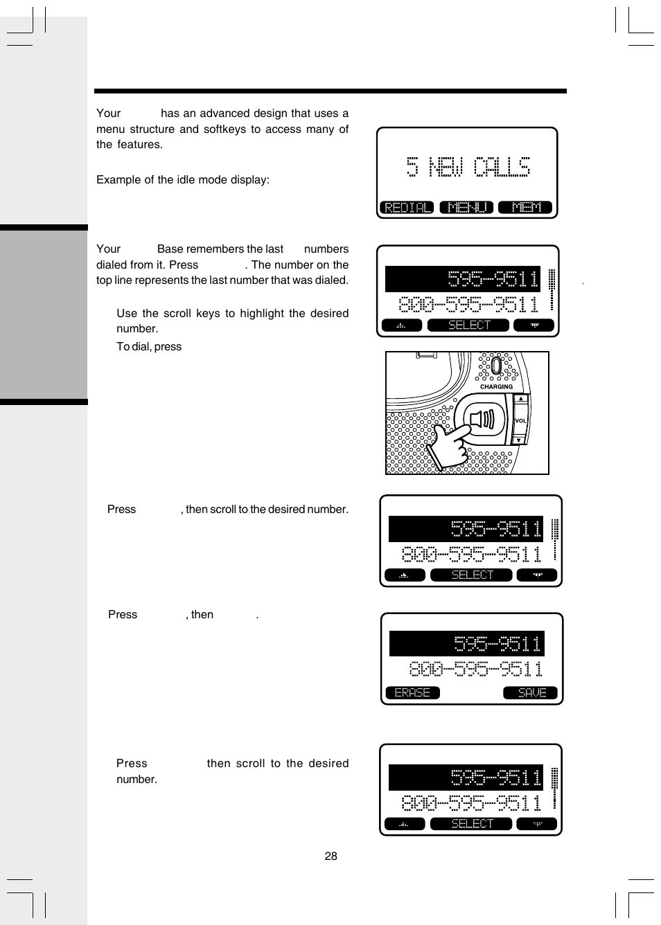 Base menu soft functions, Basic operation | VTech i 5803 User Manual | Page 28 / 56
