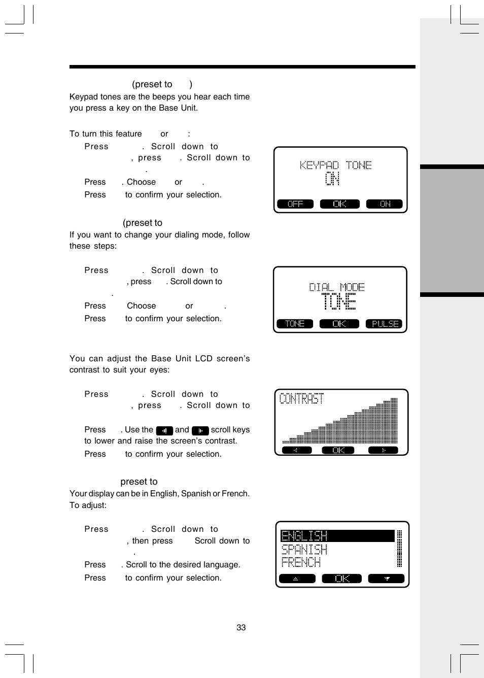 Base menu soft functions, Basic operation | VTech i 5803 User Manual | Page 33 / 56