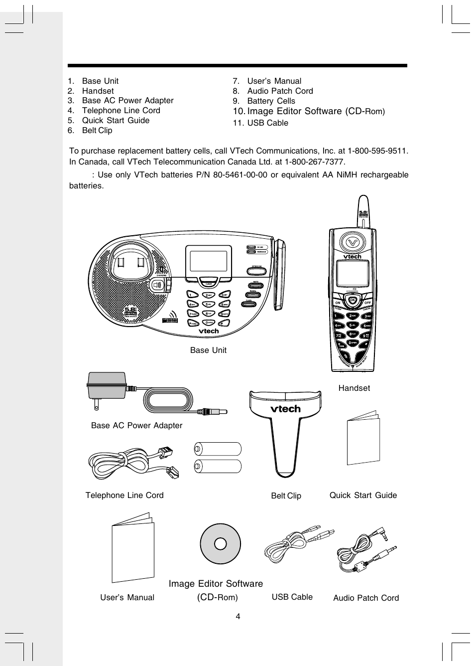 Parts check list | VTech i 5803 User Manual | Page 4 / 56