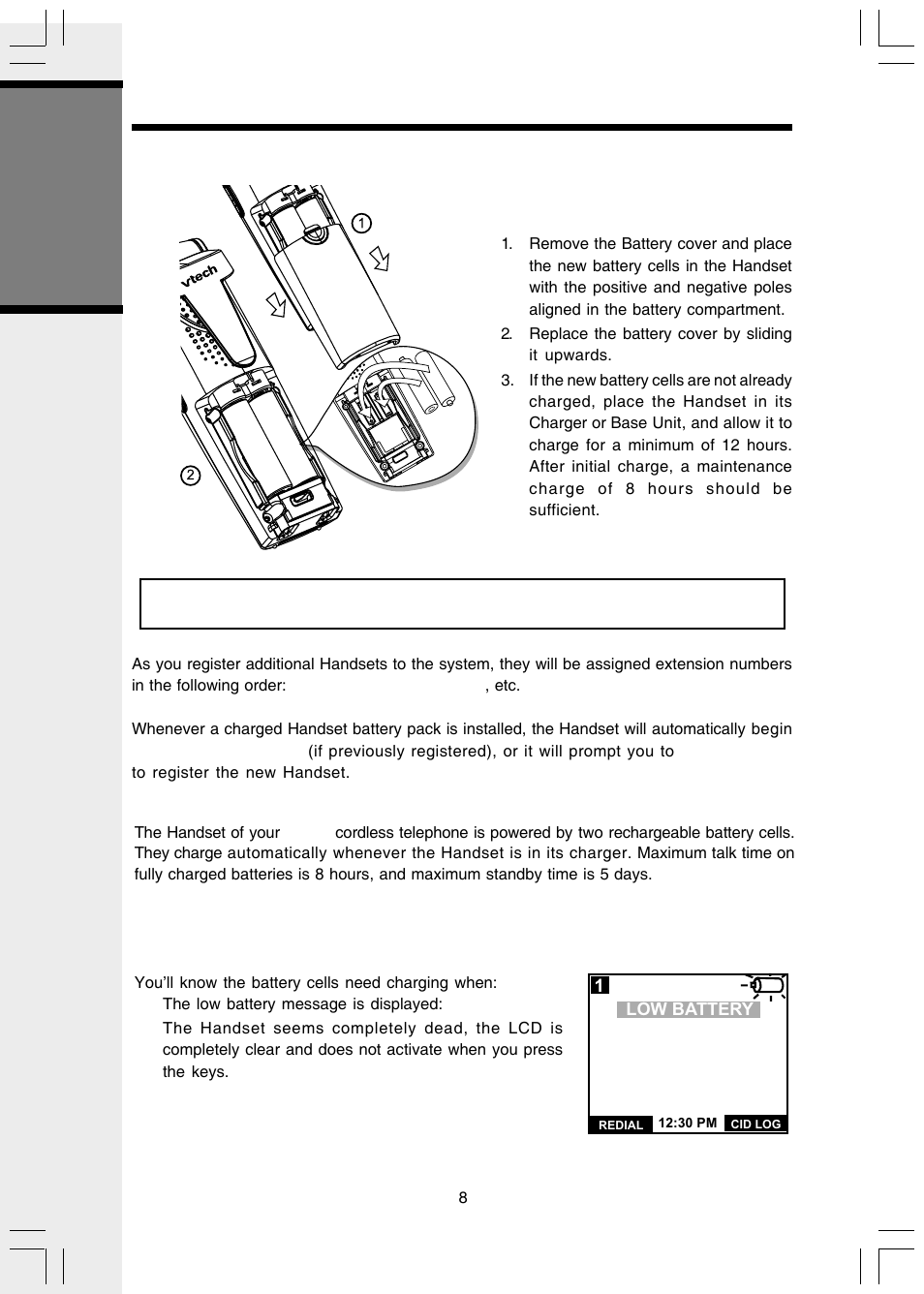 Setup, Getting s tarted | VTech i 5803 User Manual | Page 8 / 56
