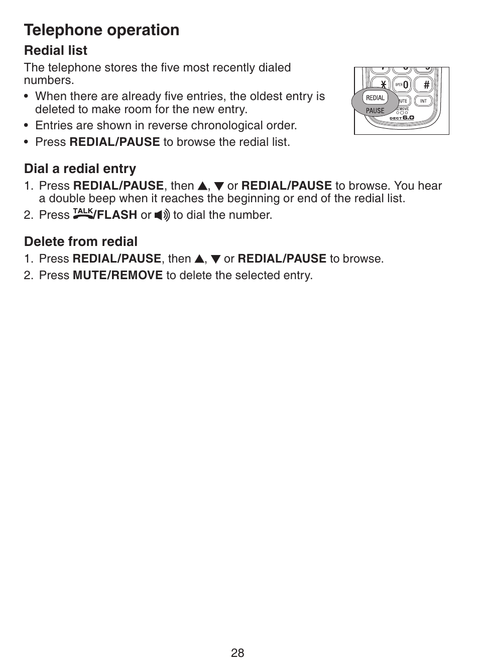 Telephone operation | VTech CS6228-3 User Manual | Page 32 / 62