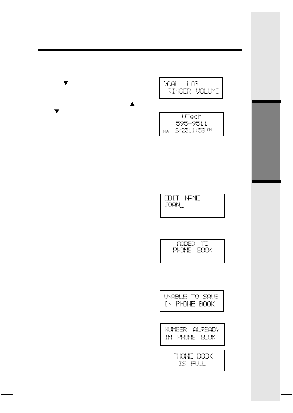 Calls log (caller id - call waiting), Basic operation, Storing a caller id | VTech 2625 User Manual | Page 19 / 37
