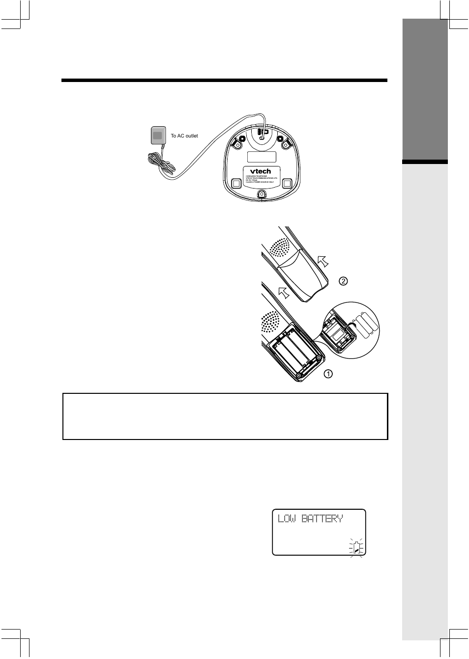 Setup getting s tarted, Charging of the handset battery cells | VTech 2625 User Manual | Page 7 / 37