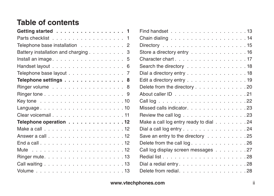 VTech LS6117-19 User Manual | Page 3 / 56