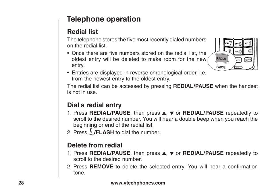 Call log dsplay screen messages, Telephone operation | VTech LS6117-19 User Manual | Page 32 / 56