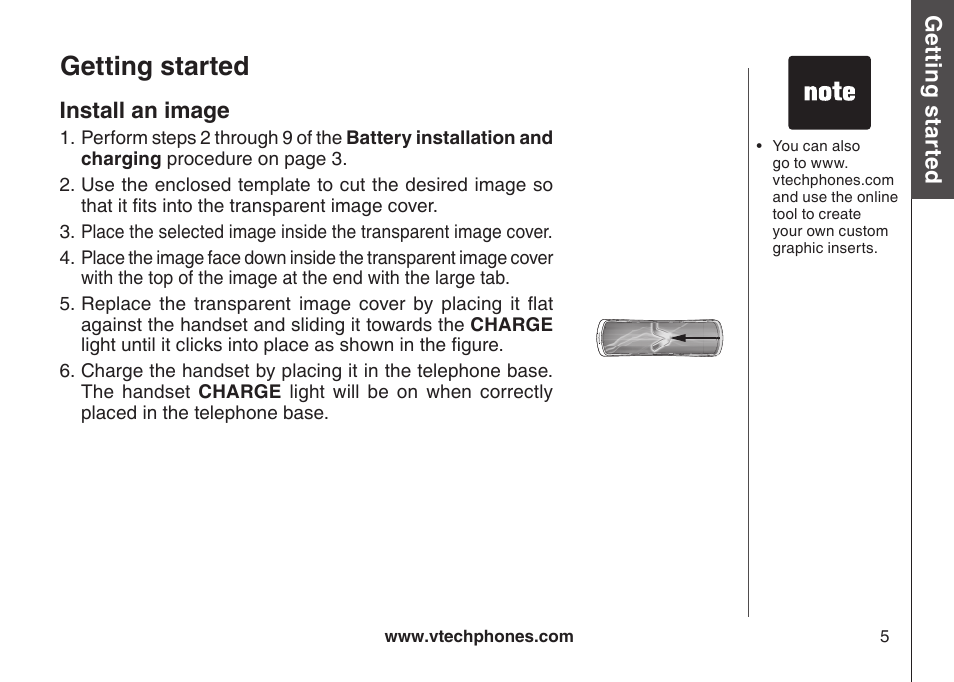 Getting started | VTech LS6117-19 User Manual | Page 9 / 56