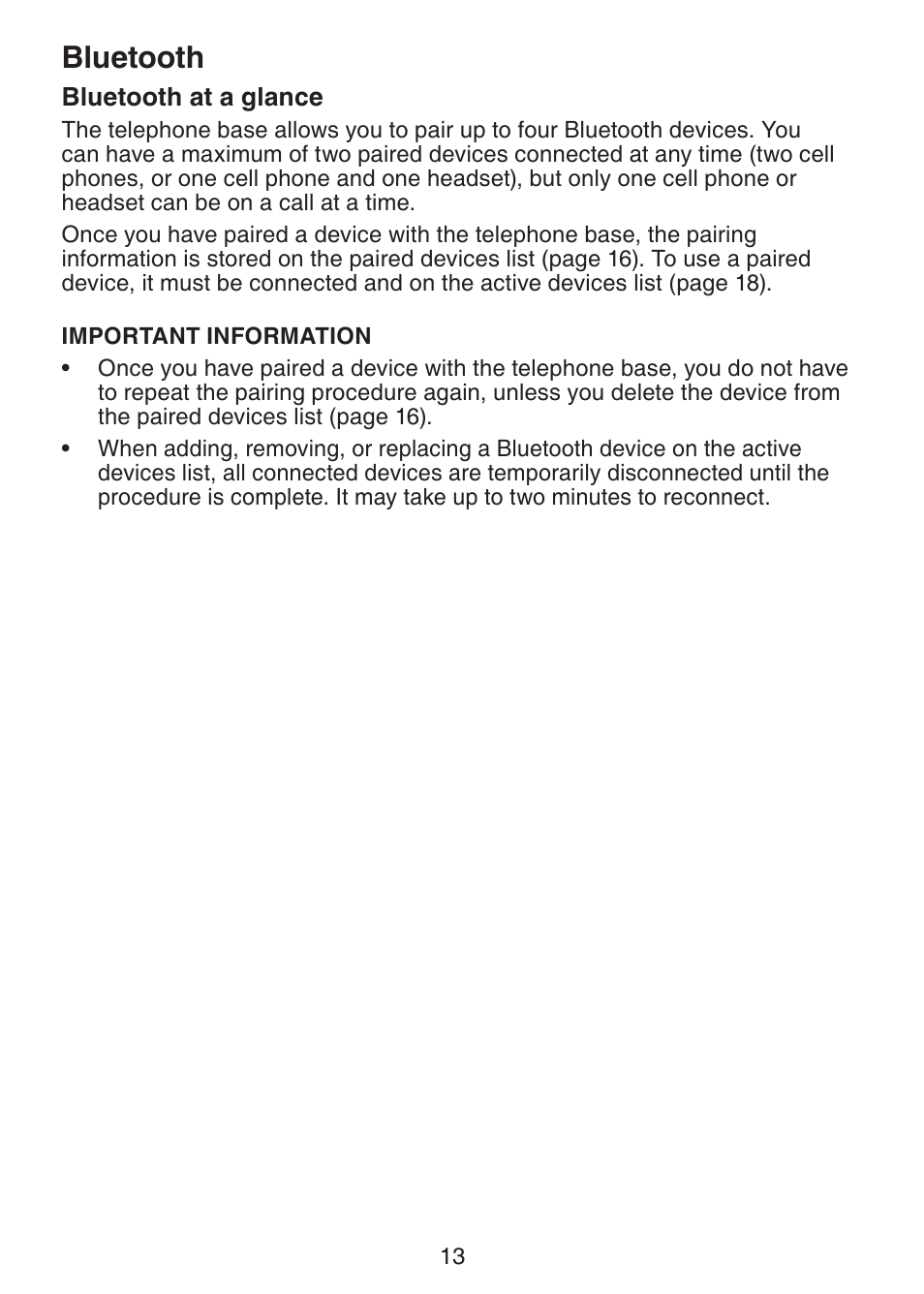 Bluetooth at a glance, Bluetooth | VTech LS6245 User Manual | Page 17 / 104