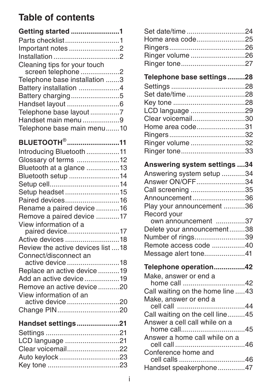 VTech LS6245 User Manual | Page 3 / 104