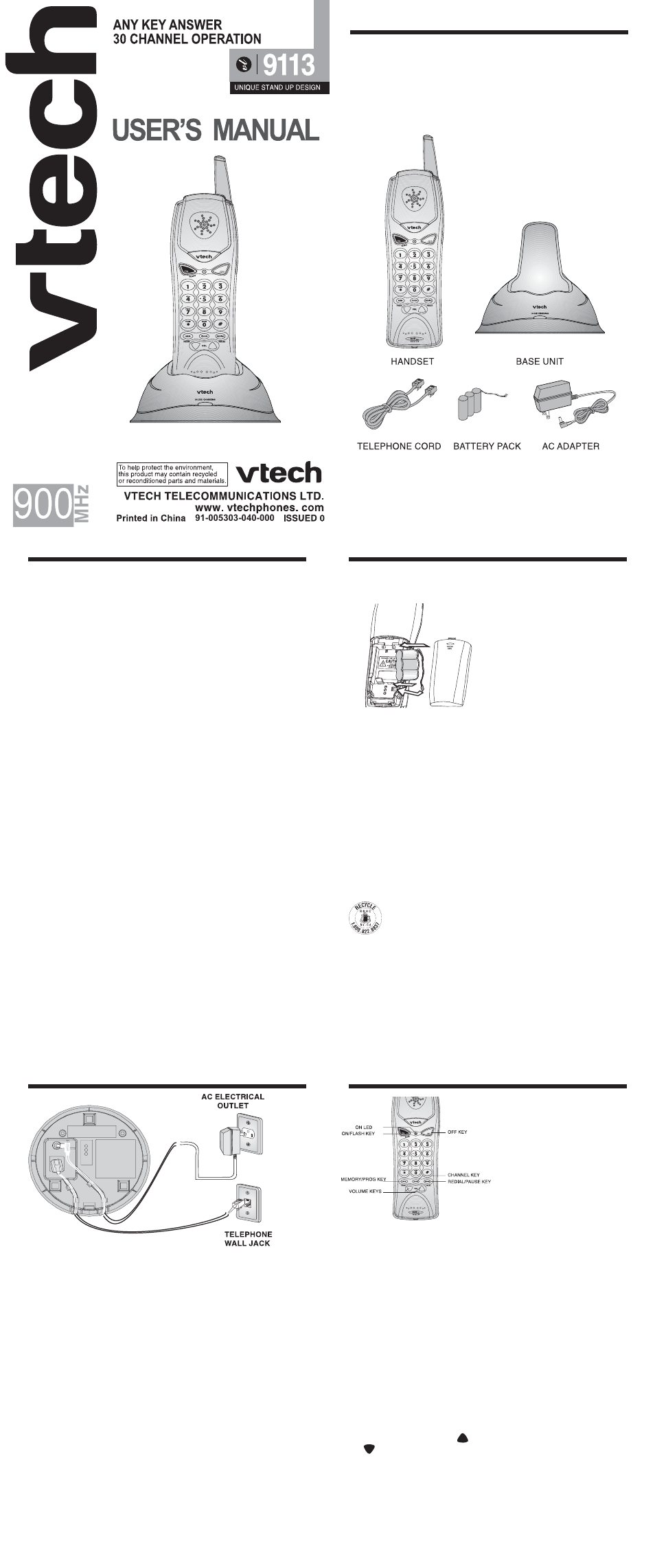 VTech VT9113 User Manual | 4 pages