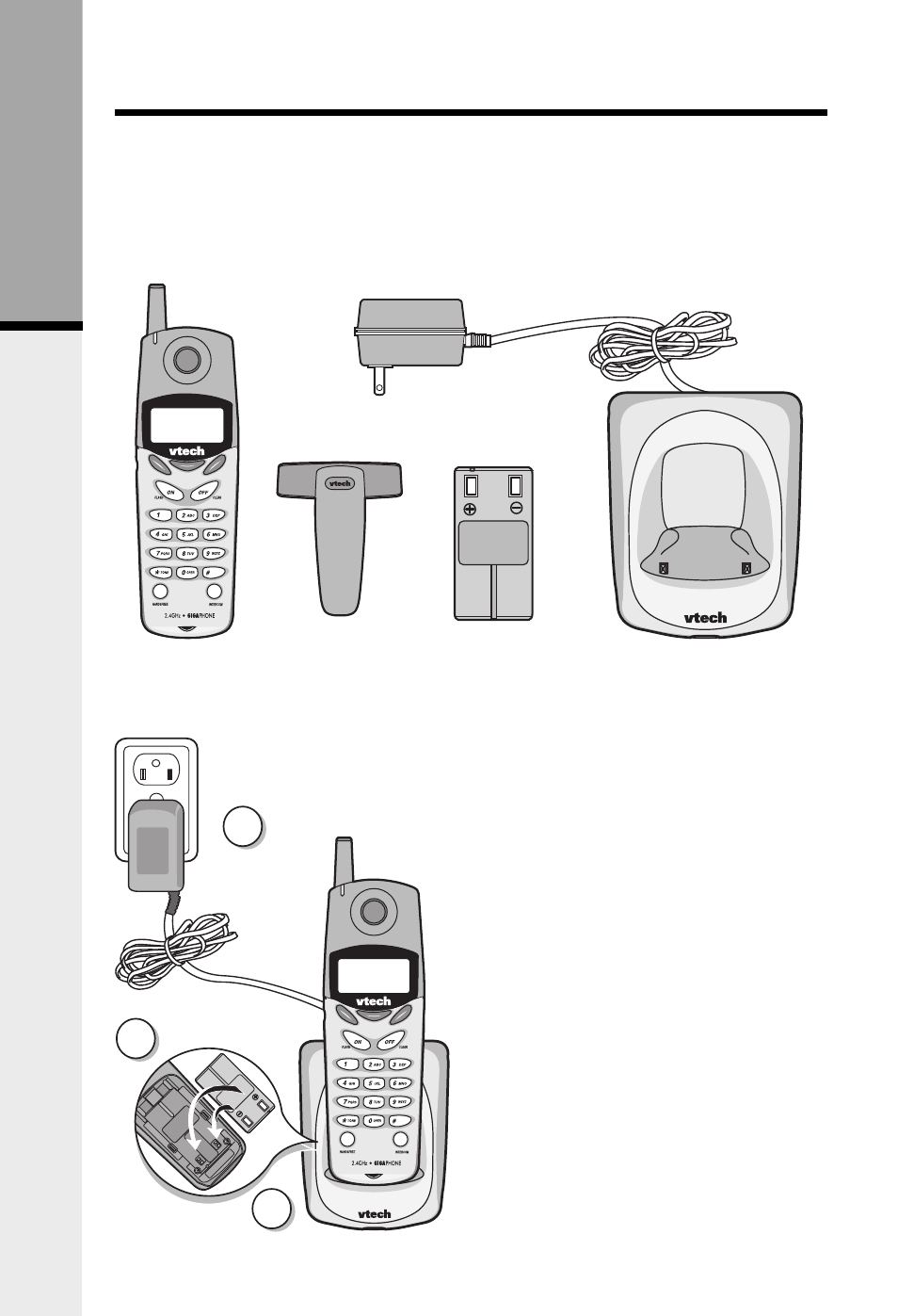 Getting started | VTech GIGAPHONE VT2431 User Manual | Page 5 / 23