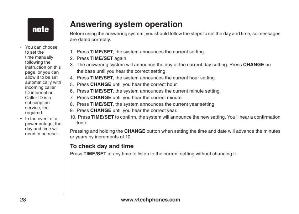 Answering system operation | VTech i6775 User Manual | Page 29 / 58