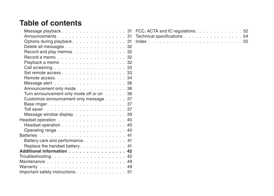 VTech i6775 User Manual | Page 3 / 58